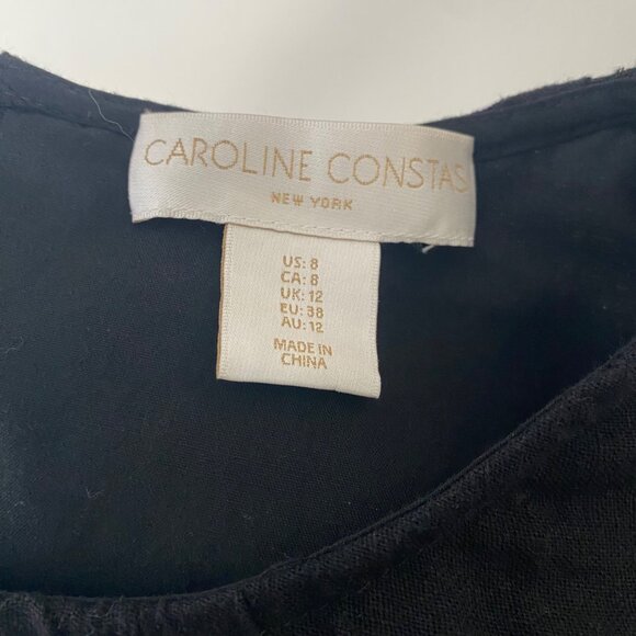 Caroline Constas Embroidered Puff Sleeve Floral Maxi Dress - Picture 5 of 9